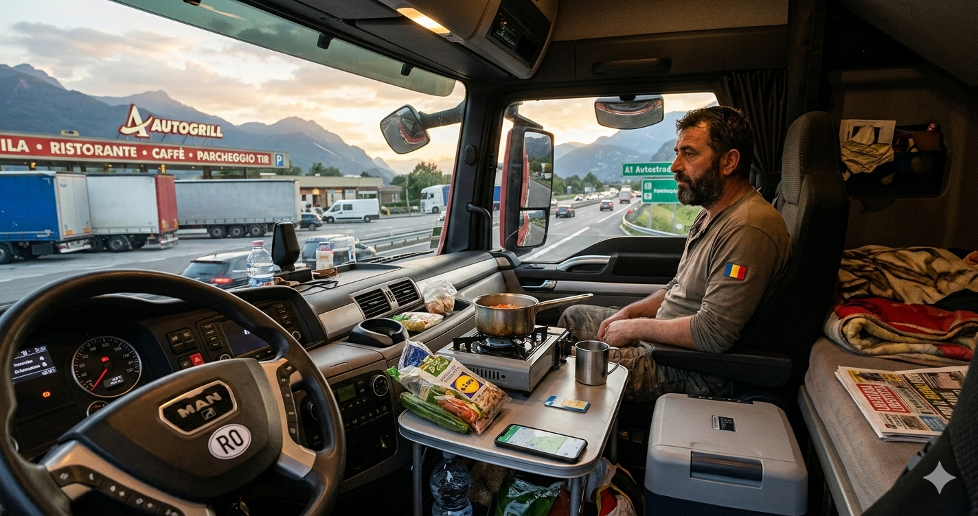 Costul vieții în Italia pentru șoferii români