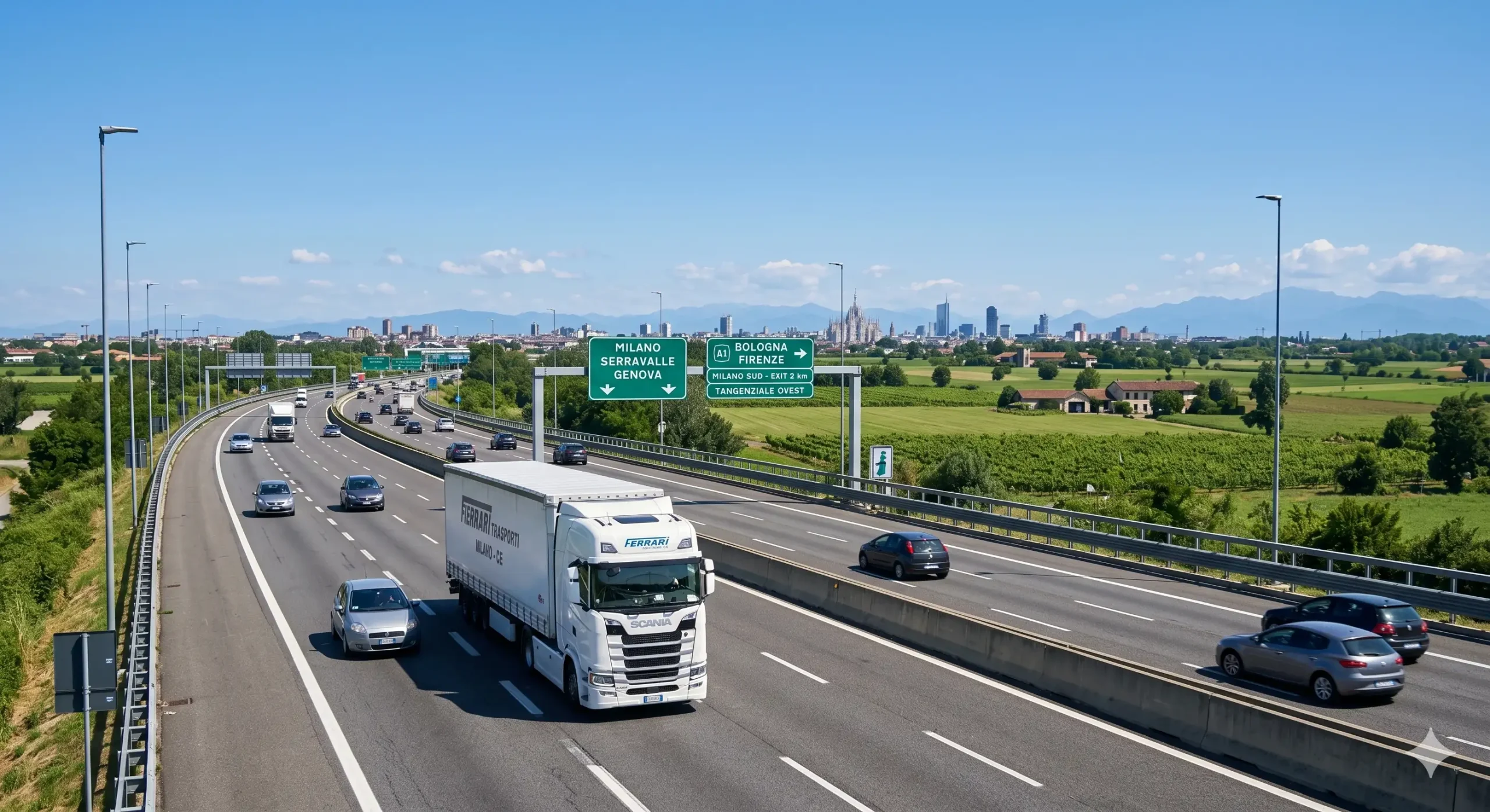 Autostradă nordul Italiei Lombardia șofer TIR