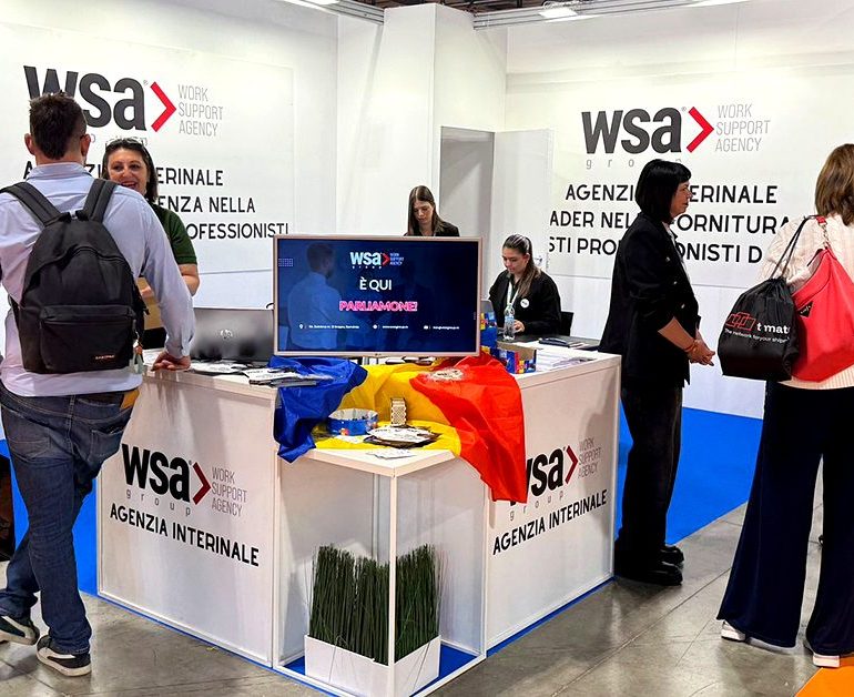 Echipa WSA Group la standul Transpotec Logitec 2026, Fiera Milano – agenție recrutare șoferi TIR Italia